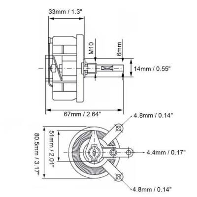 100R 100W BC1 Reosta Direnç - Potansiyometre - 3