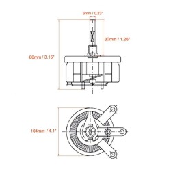 100R 200W BC1 Reosta Direnç - Potansiyometre - 3