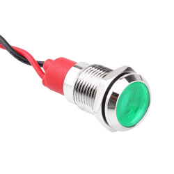 10L-P1 10mm 12-24V Metal Signal Lamp - Green 