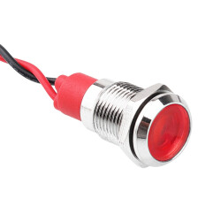 10L-P1 10mm 12-24V Metal Signal Lamp - Red 