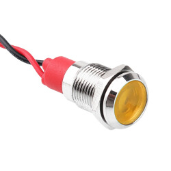 10L-P1 10mm 12-24V Metal Signal Lamp - Yellow 