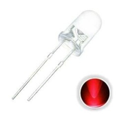 10mm Transparent Red LED - 10 Pieces 