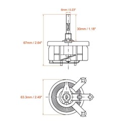 10R 50W BC1 Reosta Direnç - Potansiyometre - 3