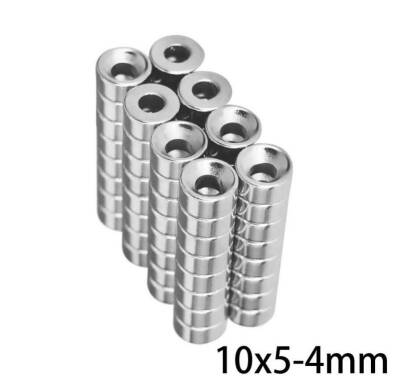 10X5-4mm Havşa Delikli Neodyum Güçlü Mıknatıs - Neodim Magnet - 1