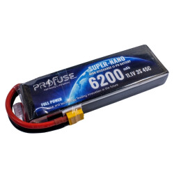 11.1V 3S 6200mAh 45C Lipo Battery 