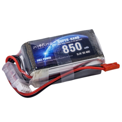 11.1V 3S 850mAh 40C Lipo Battery - 1