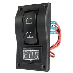 12-24V Display Dual Battery Indicator ON-OFF-ON Switch Voltmeter - 1