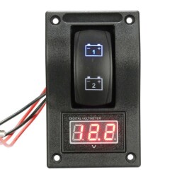 12-24V Display Dual Battery Indicator ON-OFF-ON Switch Voltmeter - 2