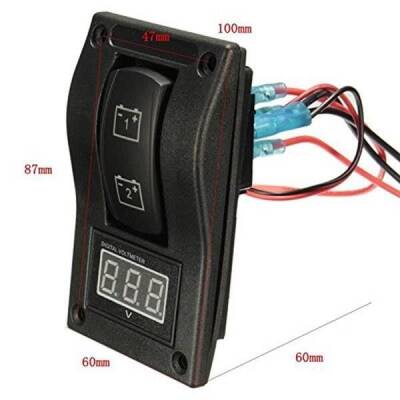 12-24V Display Dual Battery Indicator ON-OFF-ON Switch Voltmeter - 3