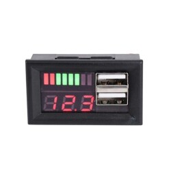 12V Battery Capacity Indicator - 5V 2A USB Output 