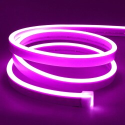 12V Esnek Neon Şerit Led 5 Metre - Pembe - 1