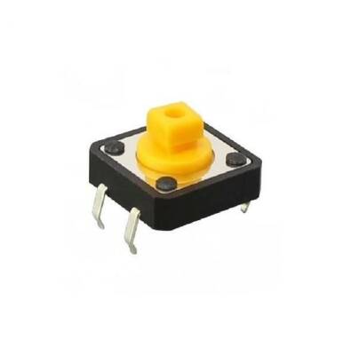 12x12x7.3mm 4 Pin Yellow Push Button - Tact Switch - 1