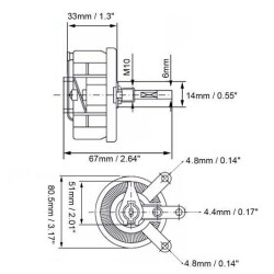 150R 100W BC1 Reosta Direnç - Potansiyometre - 3