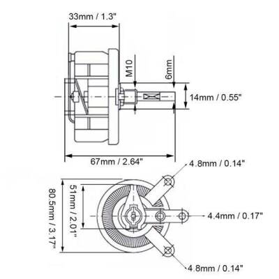 150R 100W BC1 Rheostat Resistor - Potentiometer - 3