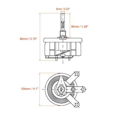 150R 200W BC1 Rheostat Resistor - Potentiometer - 3