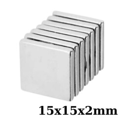 15x15x2mm Neodyum Güçlü Mıknatıs - Neodim Magnet 