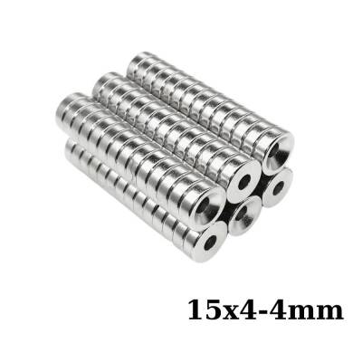 15X4-4mm Havşa Delikli Neodyum Güçlü Mıknatıs - Neodim Magnet - 1