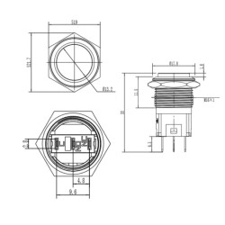 16A-G1Z 16mm Bulge Self Locking Metal Button - 2