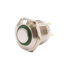 16H-G1-E 16mm Bulge Momentary Illuminated Metal Button - Green 