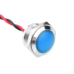 16L-P1 16mm 12-24V Metal Signal Lamp - Blue 