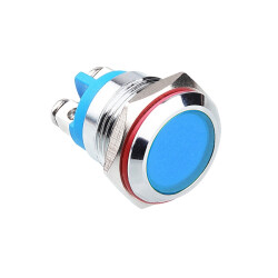 16L-P1 16mm 12-24V Metal Signal Lamp - Blue 