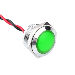 16L-P1 16mm 12-24V Metal Signal Lamp - Green 