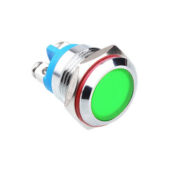 16L-P1 16mm 12-24V Metal Signal Lamp - Green 