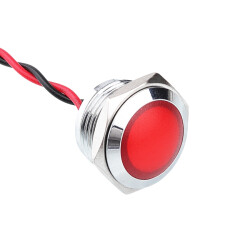 16L-P1 16mm 12-24V Metal Signal Lamp - Red 