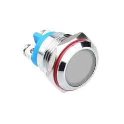 16L-P1 16mm 12-24V Metal Signal Lamp - White 