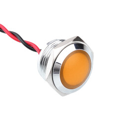 16L-P1 16mm 12-24V Metal Signal Lamp - Yellow 