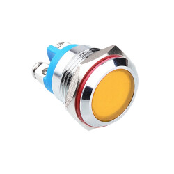 16L-P1 16mm 12-24V Metal Signal Lamp - Yellow 