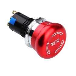 16M-Q1 16mm Metal Emergency Stop Button 1NO+1NC - With Logo 