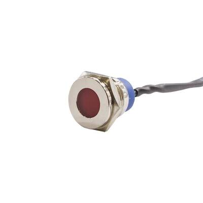 16mm 24v Red Led Metal Wired Signal Lamp IP67 GQ16T-R - 1