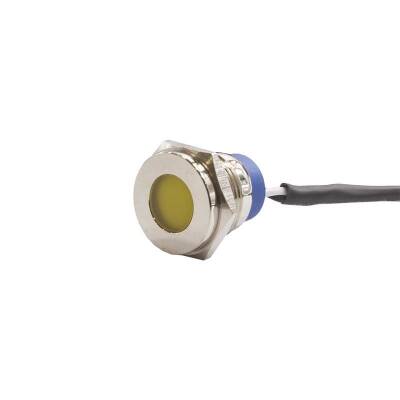 16mm 24v Sarı Led Metal Kablolu Sinyal Lambası IP67 GQ16T-Y - 1