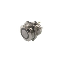 16MM Metal Led Momentary Button White - 1