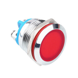 19L-P1 19mm 12-24V Metal Signal Lamp - Red 