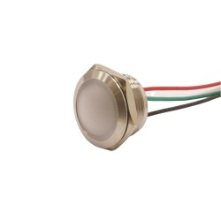 19L-P1/RG- 19mm 12-24V Metal Signal Lamp - 2 Renk Cathode 