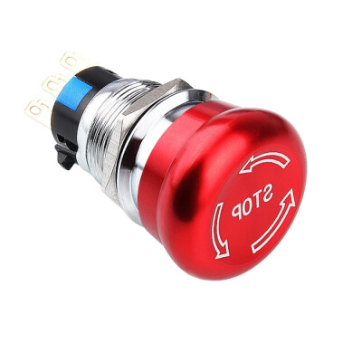 19M-Q1 19mm Metal Emergency Stop Button 2NO+2NC - With Logo - 1