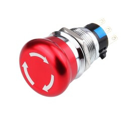 19M-Q1 19mm Metal Emergency Stop Button 