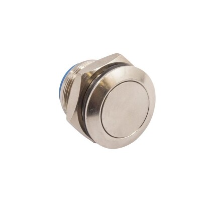 19mm Flat Momentary Metal Button - AV09C703 - 1