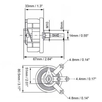 1R 100W BC1 Reosta Direnç - Potansiyometre - 3