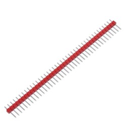 1x40 Male Header 40 Pin 2.54mm 180 Degree - Red 