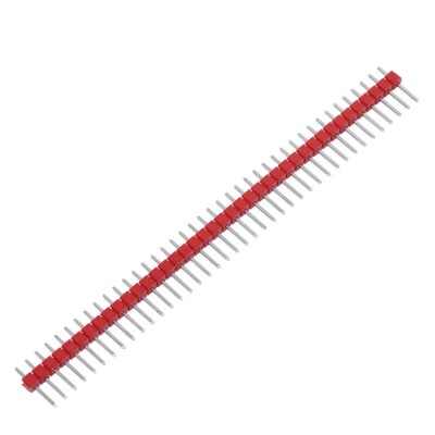 1x40 Male Header 40 Pin 2.54mm 180 Degree - Red - 1