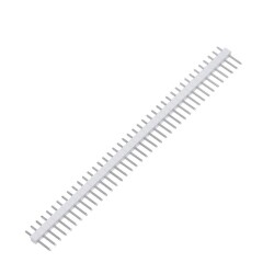 1x40 Male Header 40 Pin 2.54mm 180 Degree - White 