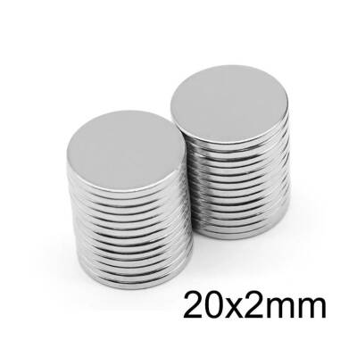 20X2mm Neodyum Güçlü Mıknatıs - Neodim Magnet - 1