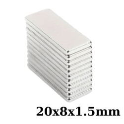 20x8x1.5mm Neodyum Güçlü Mıknatıs - Neodim Magnet 