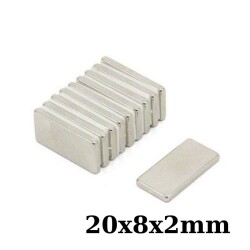 20x8x2mm Neodyum Güçlü Mıknatıs - Neodim Magnet 