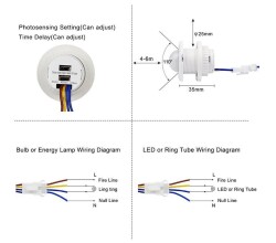 220V Motion PIR Sensor - Automatic Lamp Sensor - 4