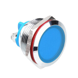 22L-P1 22mm 12-24V Metal Signal Lamp - Blue 