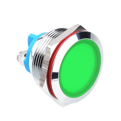 22L-P1 22mm 12-24V Metal Signal Lamp - Green 